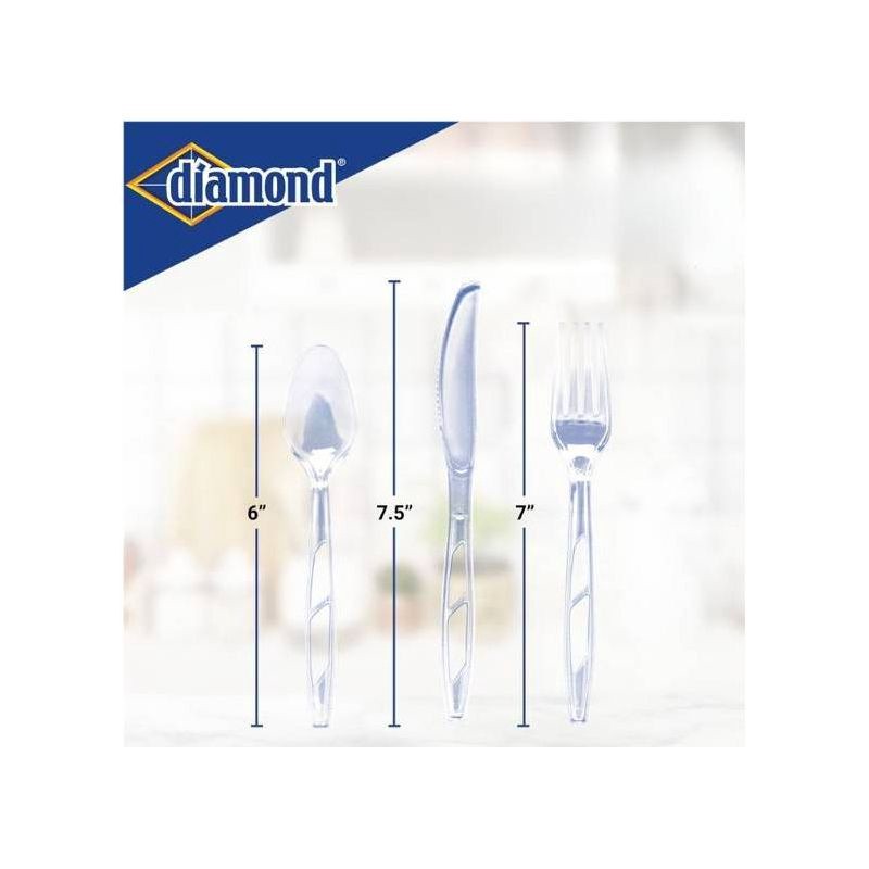 slide 6 of 6, Diamond All Occasion Clear Disposable Forks Spoons and Knives - 96ct, 96 ct