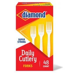Diamond Daily White Disposable Forks - 48ct