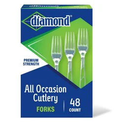 Diamond All Occasion Clear Disposable Forks - 48ct
