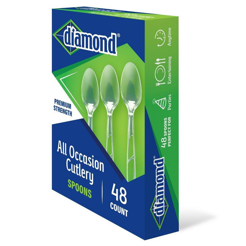 slide 2 of 4, Diamond All Occasion Clear Disposable Spoons - 48ct, 48 ct