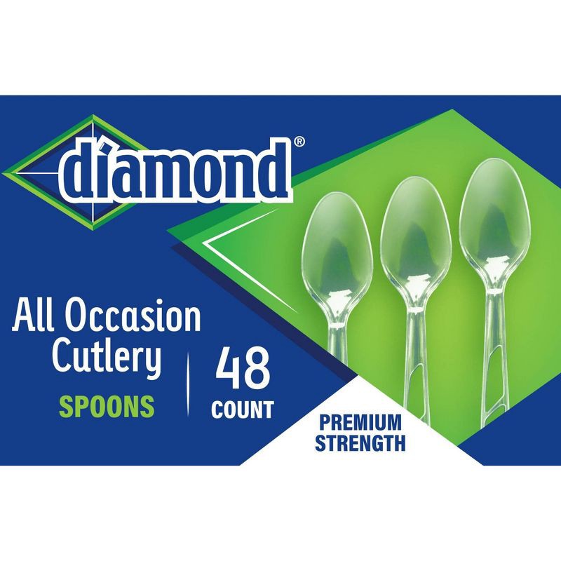 slide 3 of 4, Diamond All Occasion Clear Disposable Spoons - 48ct, 48 ct