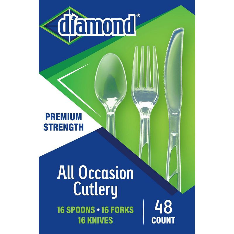slide 4 of 4, Diamond All Occasion Clear Disposable Spoons - 48ct, 48 ct