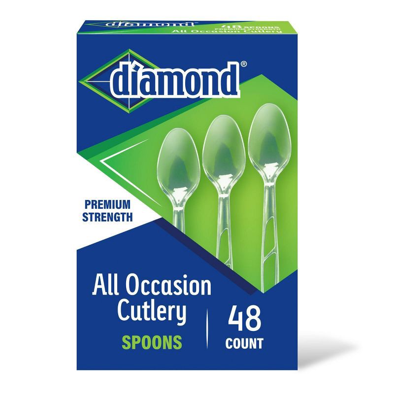 slide 1 of 4, Diamond All Occasion Clear Disposable Spoons - 48ct, 48 ct