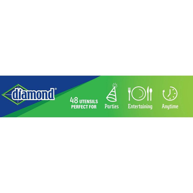 slide 4 of 4, Diamond All Occasion Clear Disposable Forks Spoons and Knives - 48ct, 48 ct