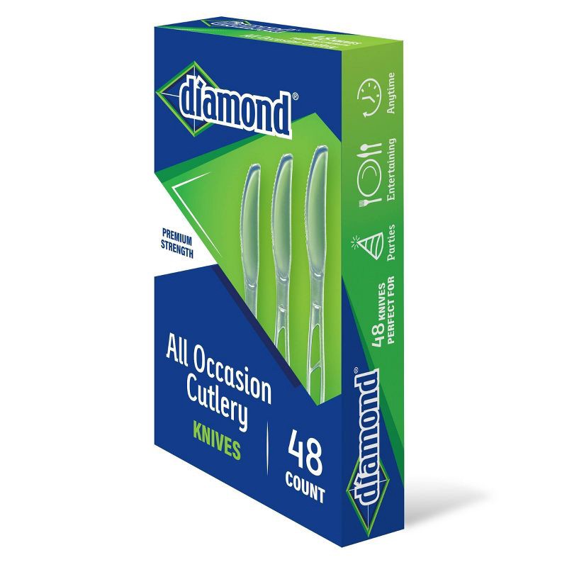slide 2 of 3, Diamond All Occasion Clear Disposable Knives - 48ct, 48 ct