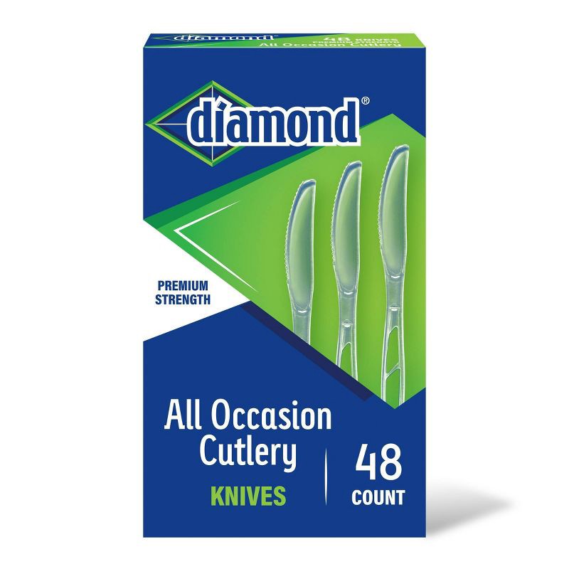 slide 1 of 3, Diamond All Occasion Clear Disposable Knives - 48ct, 48 ct