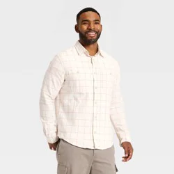 Men's Long Sleeve Flannel Shirt - Goodfellow & Co™ Cream XL