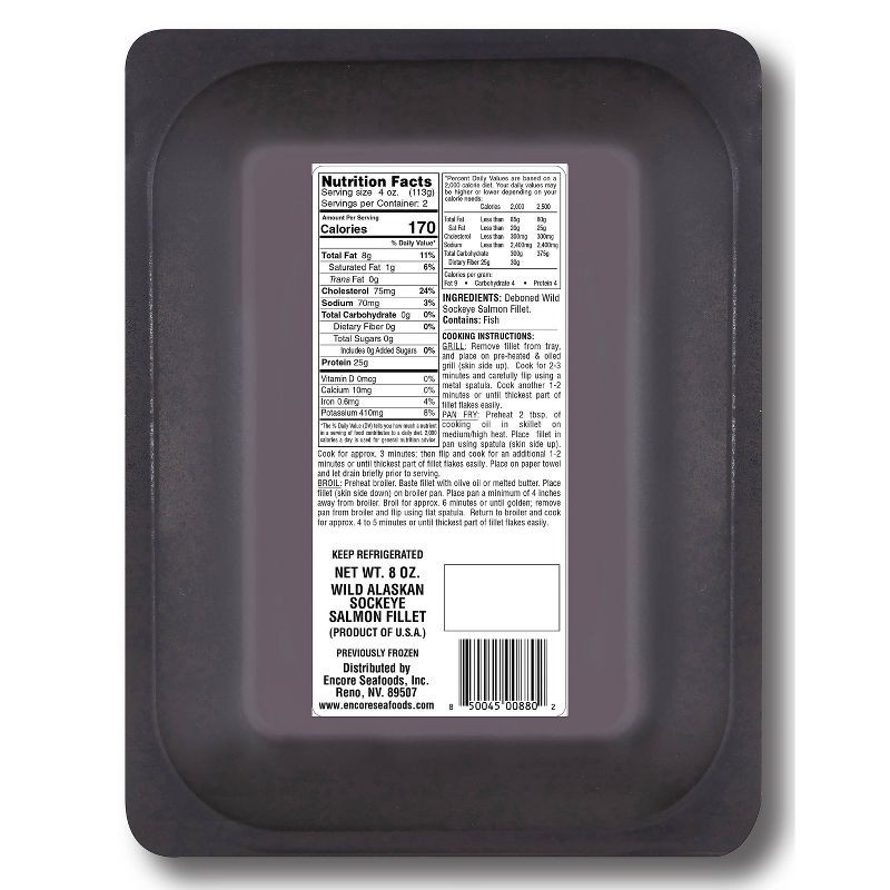 slide 2 of 3, Encore Seafoods Wild Alaskan Sockeye Wild Caught Salmon Filleted - Frozen - 8oz, 8 oz