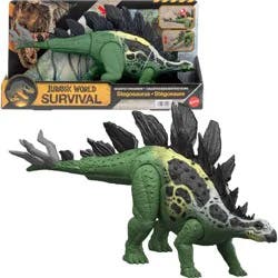 Jurassic World Gigantic Thrashers Stegosaurus Dinosaur Action Figure Toy, 2 Attacks & Evolve Feature