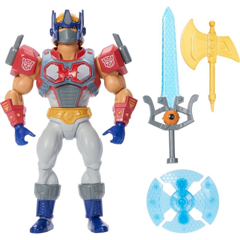 slide 1 of 6, Masters of the Universe Origins x Transformers Optimus Prime Armor He-Man Action Figure, MOTU Toy, 1 ct