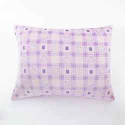 SquishPillow Standard Squish Pillowcase Gingham Daydream Purple