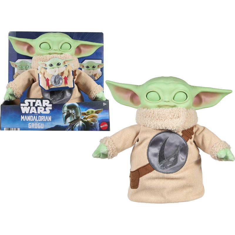 slide 1 of 3, Star Wars The Mandalorian & Grogu Movie Pick-Me-Up Grogu Character Plush Rondel Design Vinyl Head, 1 ct