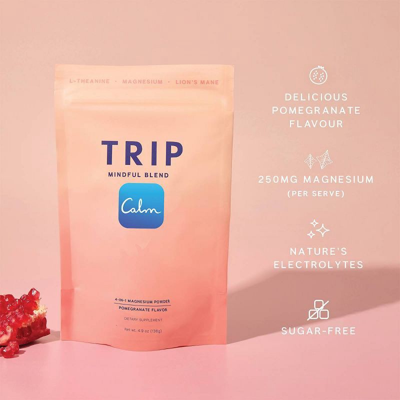 slide 9 of 9, TRIP 4-in-1 Magnesium Powder - Pomegranate - 4.9oz, 4.9 oz
