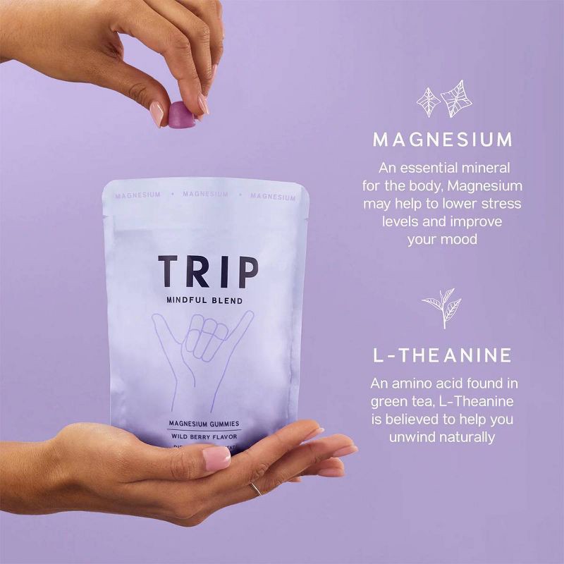 slide 3 of 6, TRIP Magnesium Multivitamin Gummies - Wild Berry - 60ct, 60 ct