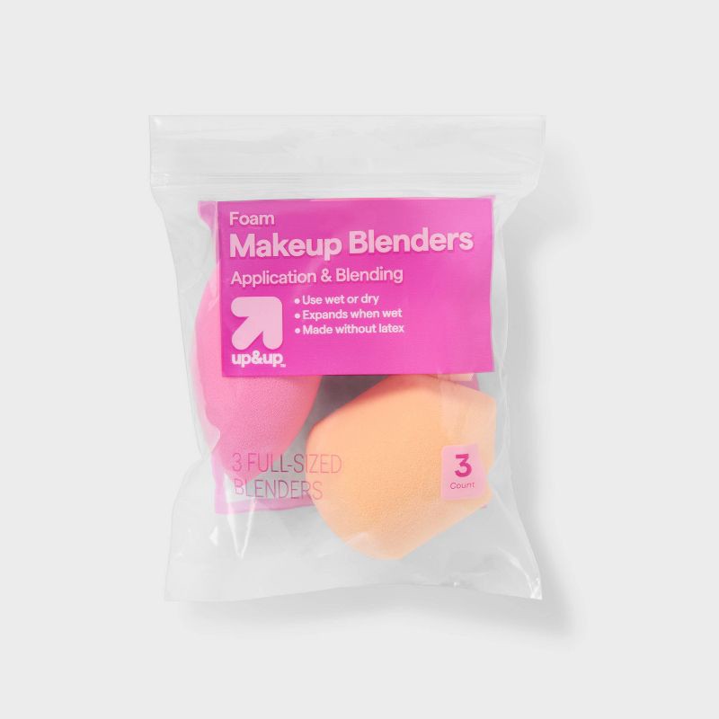 slide 1 of 3, Assorted Shapes Makeup Blender - Full Size - 3ct - up&up™, 3 ct