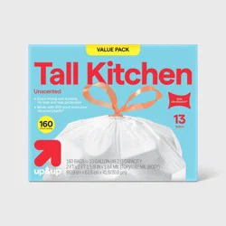 Tall Kitchen Drawstring Trash Bags - Unscented - 13 Gallon - 160ct - up&up™