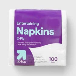 100ct 2-Ply Premium Disposable Napkins - up&up™
