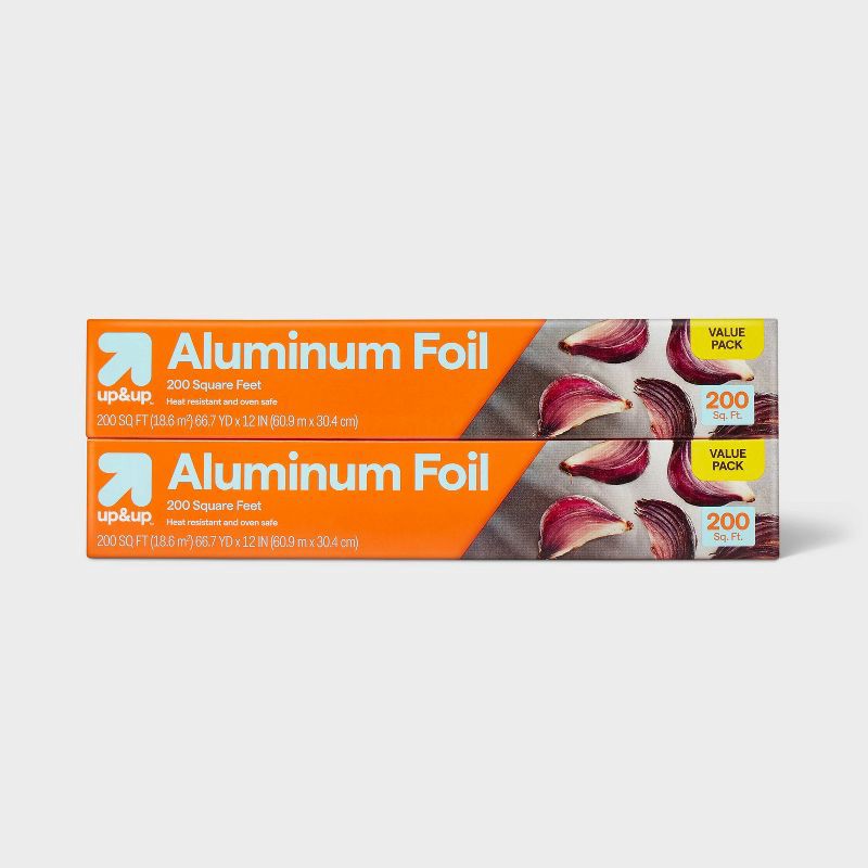 slide 1 of 3, Standard Aluminum Foil 200 sq ft - 2pk - up&up™, 200 sq ft, 2 ct