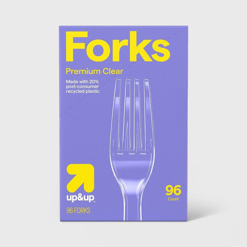 slide 1 of 1, Premium Disposable Forks - 96ct - up&up™, 96 ct