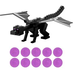 Minecraft Dragon's Breath Attack Ender Dragon Action Figure with 10 Discs, 20" Wingspan