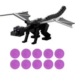 Minecraft Dragon's Breath Attack Ender Dragon Action Figure with 10 Discs, 20" Wingspan
