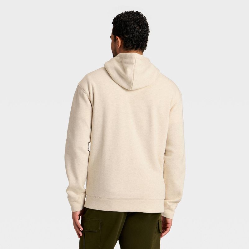 slide 2 of 3, Men's High Pile Lined Fleece Hooded Full-Zip Sweatshirt - Goodfellow & Co™ Oatmeal M, 1 ct
