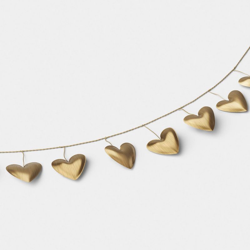 slide 3 of 3, Valentine's Day Gold Metal Hearts Garland - Threshold™, 1 ct
