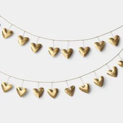 Valentine's Day Gold Metal Hearts Garland - Threshold™