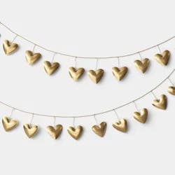 Valentine's Day Gold Metal Hearts Garland - Threshold™