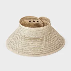 Packable Straw Full Visor Hat - Shade & Shore™ Tan