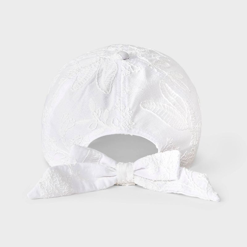 Unisex White Embroidered Bow Tie 100% Cotton Adjustable Classic Baseball Caps Amazon.com: Trendy Hat Women Bow Embroider Baseball Cap  main image 3