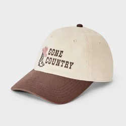 Gone Country Cow Girl Baseball Hat - Wild Fable™ Cream/Brown