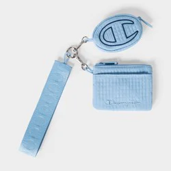 Champion Card Holder and Keychain - Light Blue