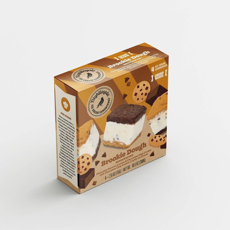 slide 2 of 5, Nightingale Ice Cream Sandwiches Nightingale Brookie Dough Ice Cream Sandwiches Chomp Size - 10.5oz/4ct, 10.5 oz, 4 ct