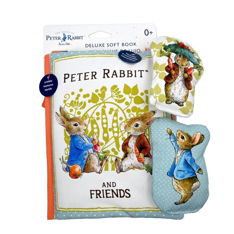 slide 1 of 4, Peter Rabbit Beatrix Potter Easter Spring Deluxe Soft Book - 3pc: Sensory Development, Multiple Activities, Baby Learning Toys, 3 ct
