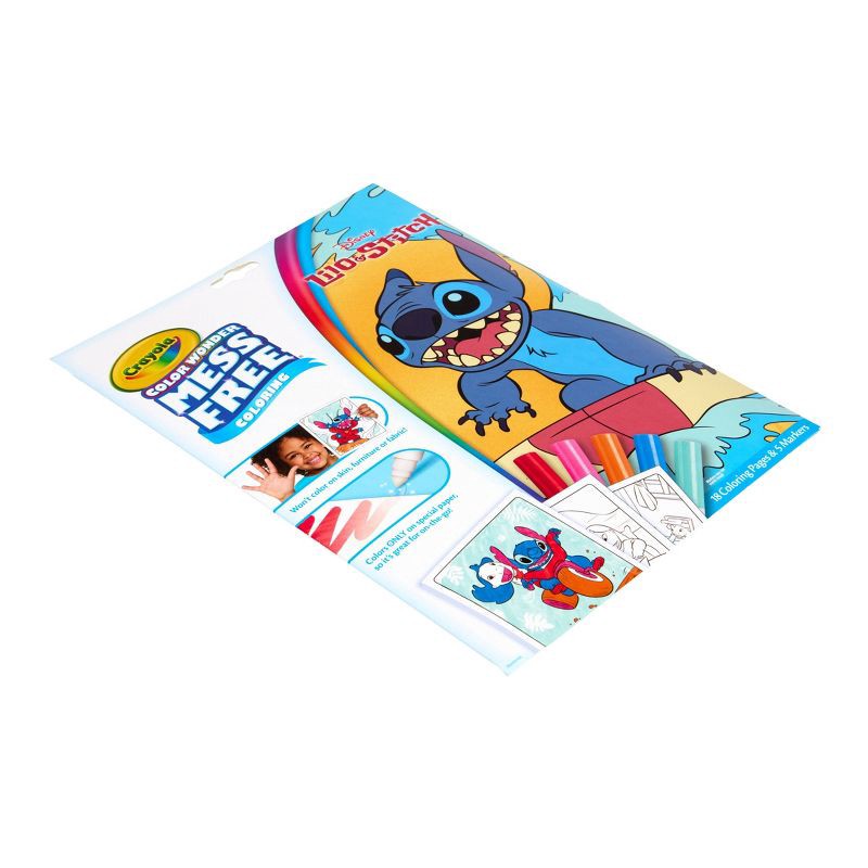 slide 2 of 5, Crayola Lilo and Stitch Color Wonder Set, 18 Pages, 5 Mess Free Markers, Toddler Stocking Stuffers, Travel Activity for Kids, Holiday Gift, Ages 3+, 1 ct