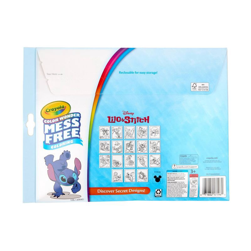 slide 5 of 5, Crayola Lilo and Stitch Color Wonder Set, 18 Pages, 5 Mess Free Markers, Toddler Stocking Stuffers, Travel Activity for Kids, Holiday Gift, Ages 3+, 1 ct