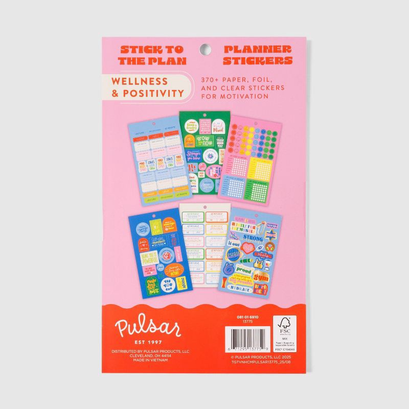 slide 2 of 4, Pulsar Eco Products 370ct Inspirational Self-Care Sticker Book, 370 ct