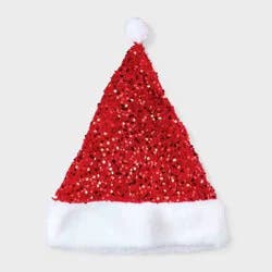 Sequin Christmas Hat - Red