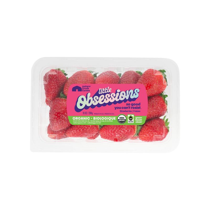 slide 1 of 3, Nature Fresh Farms NatureFresh Little Obsessions Organic Strawberries - 10oz, 10 oz