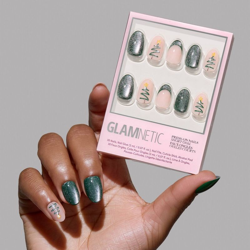 slide 5 of 6, Glamnetic Velvet Pine Press-On Nails - 30ct - Ulta Beauty, 30 ct