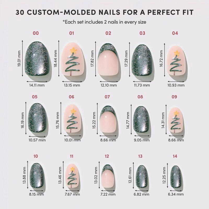 slide 4 of 6, Glamnetic Velvet Pine Press-On Nails - 30ct - Ulta Beauty, 30 ct