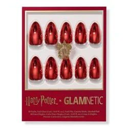 Glamnetic Godric Gryffindor Press-On Nails - 30 ct - Ulta Beauty: Almond Shape, Metallic Finish, ABS Material