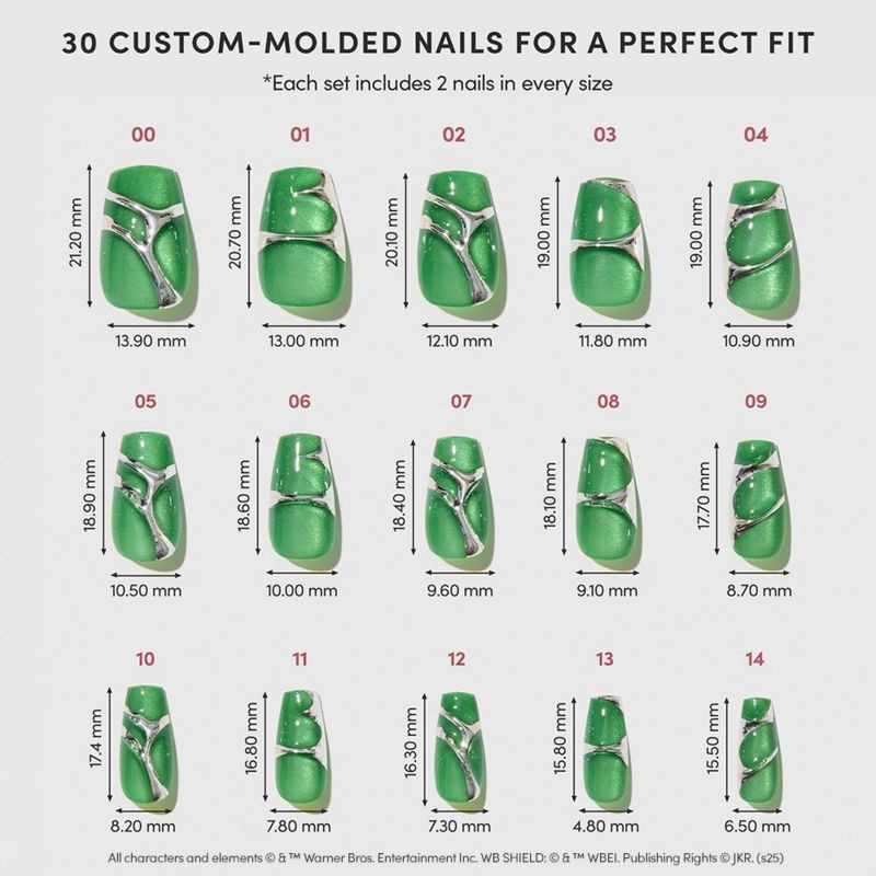 slide 4 of 9, Glamnetic Salazar Slytherin Press-On Nails - 30 ct - Ulta Beauty, 30 ct
