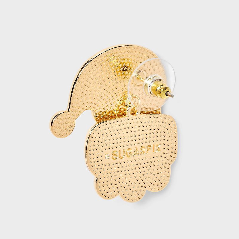 slide 3 of 3, SUGARFIX by BaubleBar Clause for Celebration Earrings - Pearl, 1 ct