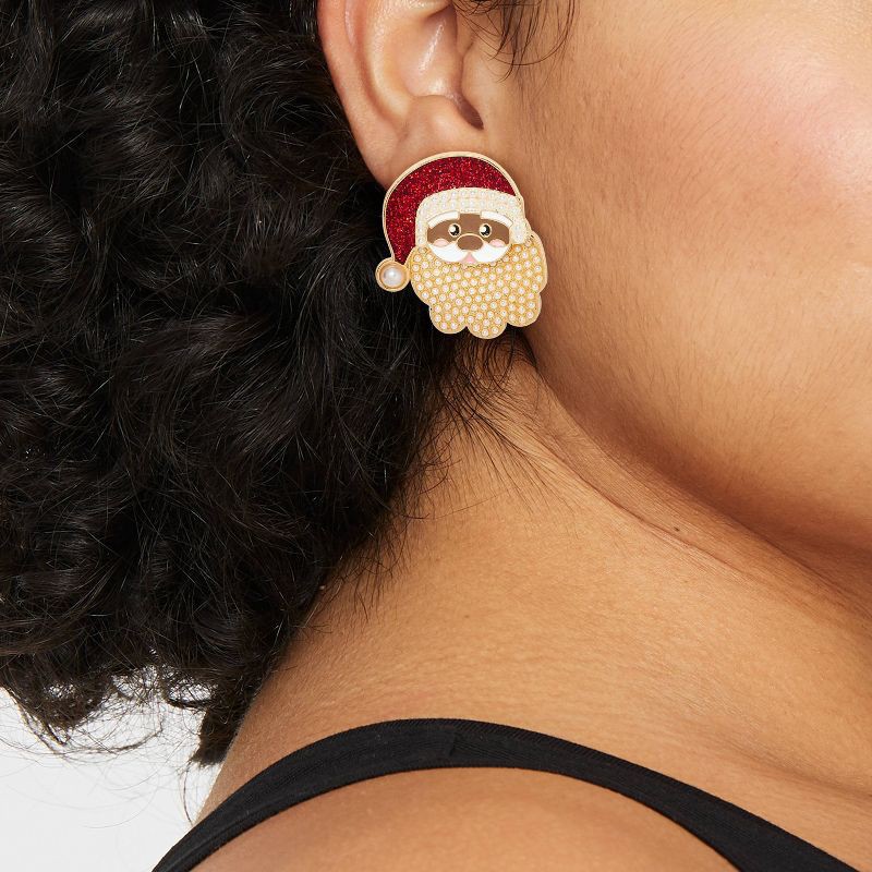 slide 2 of 3, SUGARFIX by BaubleBar Clause for Celebration Earrings - Pearl, 1 ct