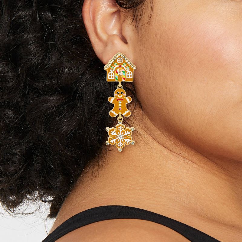 slide 2 of 3, SUGARFIX by BaubleBar Oh Ginger Snap! Earrings - Brown, 1 ct