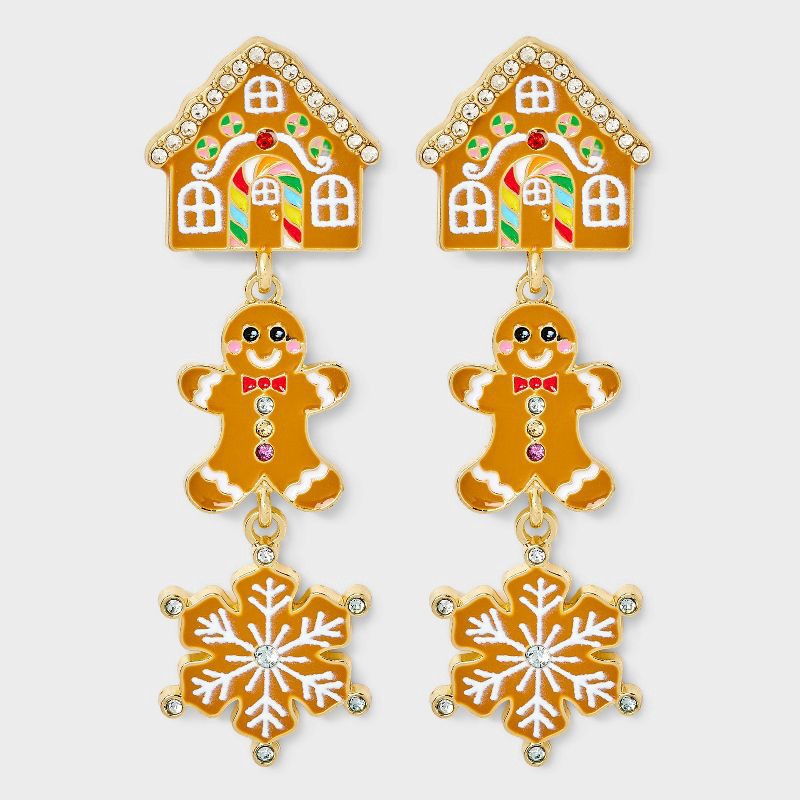 slide 1 of 3, SUGARFIX by BaubleBar Oh Ginger Snap! Earrings - Brown, 1 ct