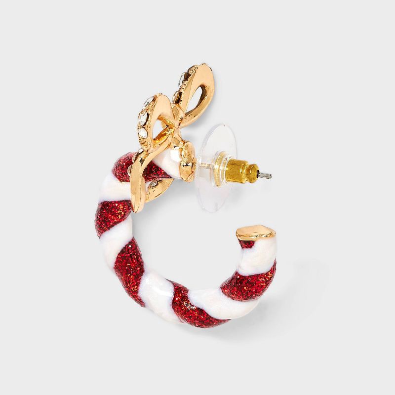 slide 3 of 3, SUGARFIX by BaubleBar Yes You Cane! Earrings - Red, 1 ct