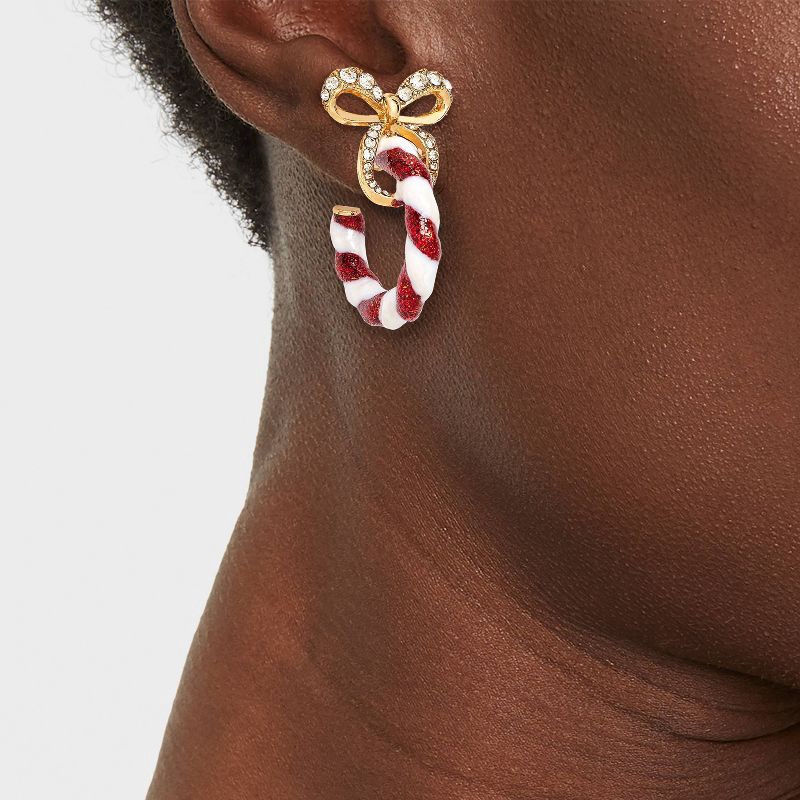 slide 2 of 3, SUGARFIX by BaubleBar Yes You Cane! Earrings - Red, 1 ct